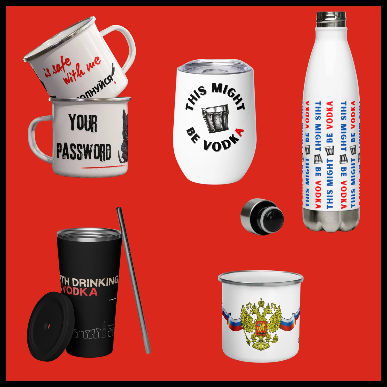 Russian-Inspired Mugs, Tumblers & Bottles – Drinkware with Russian Attitude