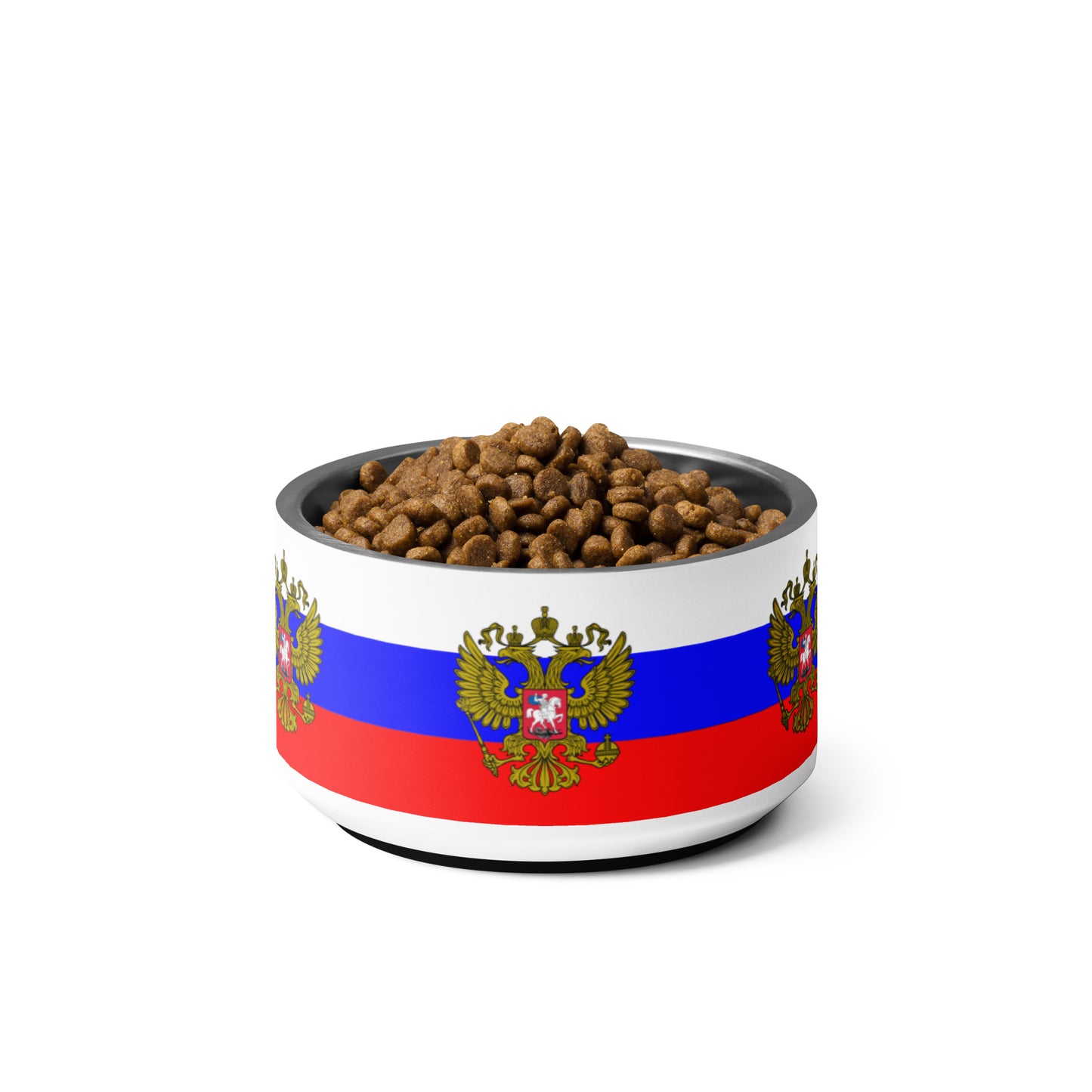 pet bowl for furry friends with russian flag and russian coat of arms aka crest