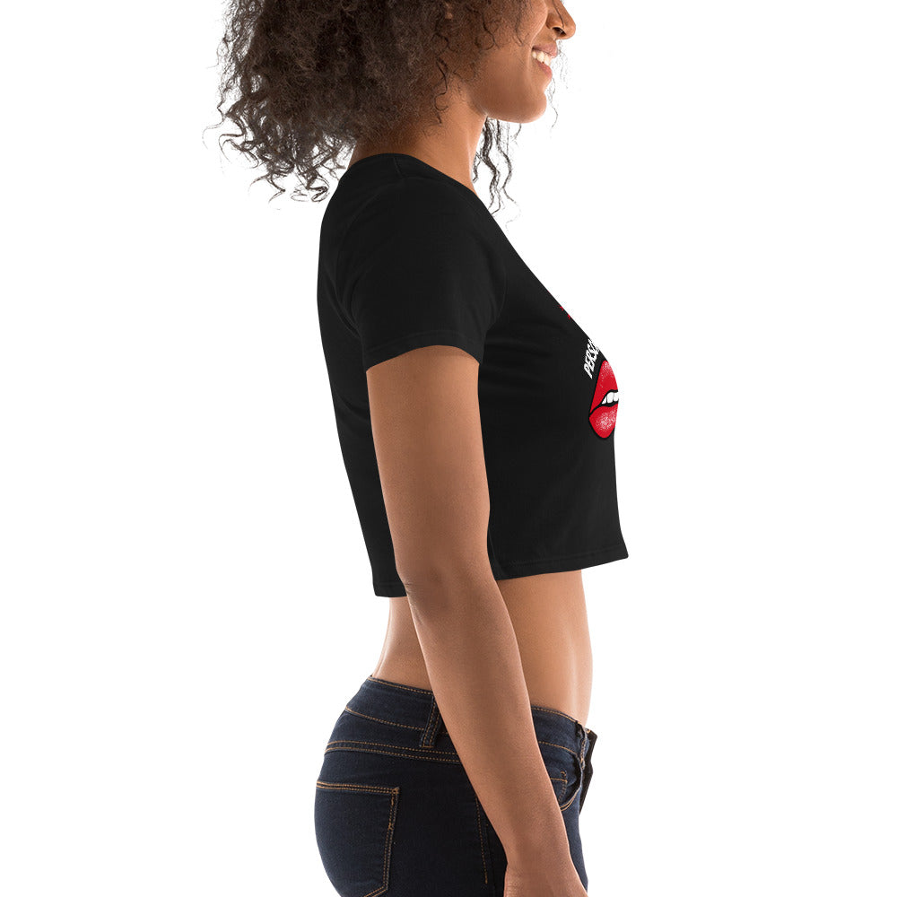 side view of a black tshirt with picture of brains lips and shocked male with inscription brains and personality implying that it makes the male horrified and unable to handle